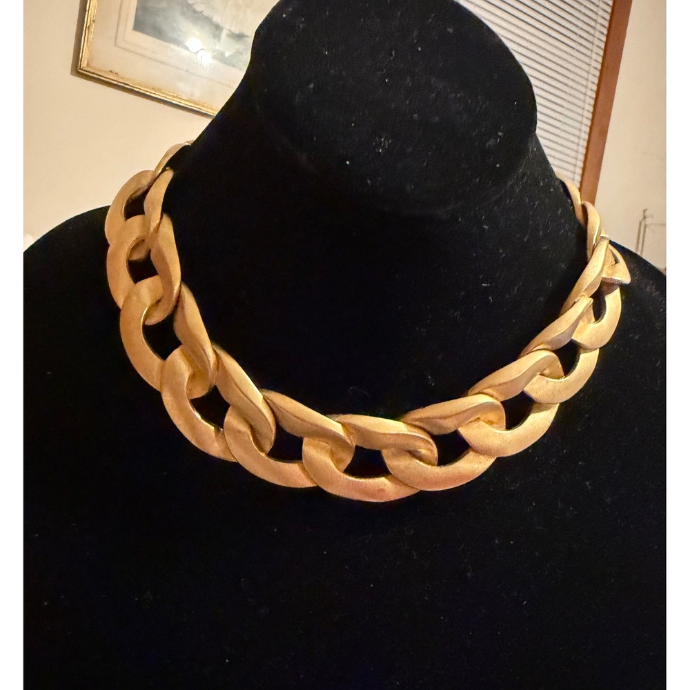 Vintage Erwin Pearl Chunky Gold Chain Choker Necklace